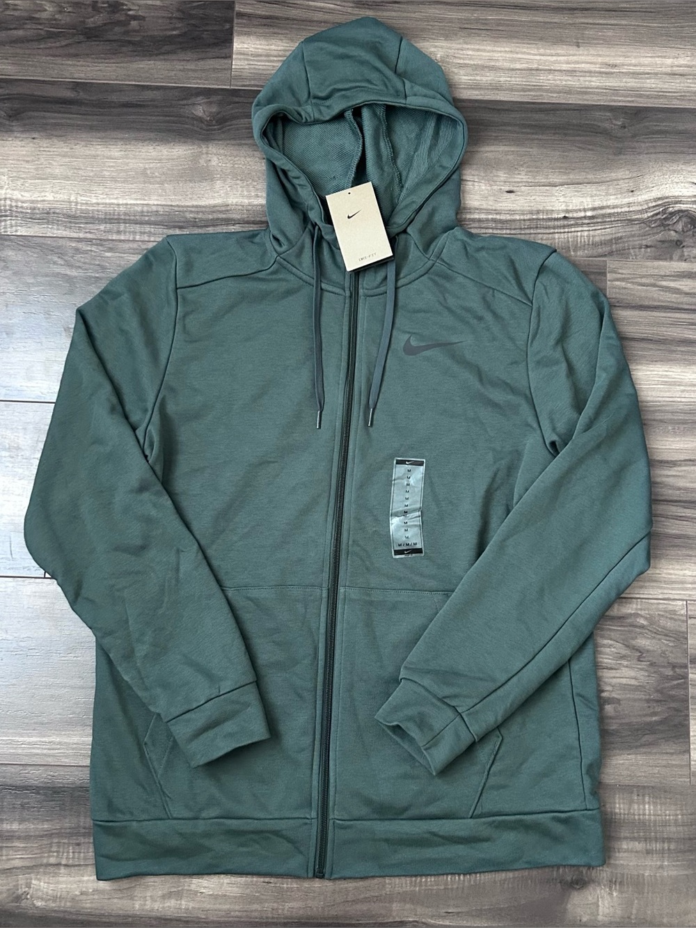 Nike Dri-FIT Full-Zip Training Hoodie Mens Medium CZ6376-338 Mossy Green New